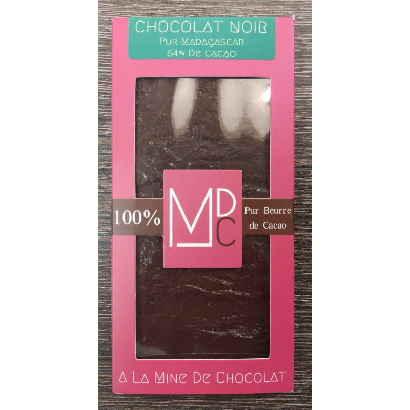 Tablette chocolat noir 64% pur Madagascar